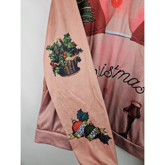 Ugly Christmas Sweatshirt Womens Size 3XL Real Boob Chest Tattoos Holiday Top - Picture 7 of 12